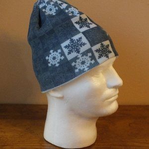 Pugs Gear Beanie Snow Flake Design Blue